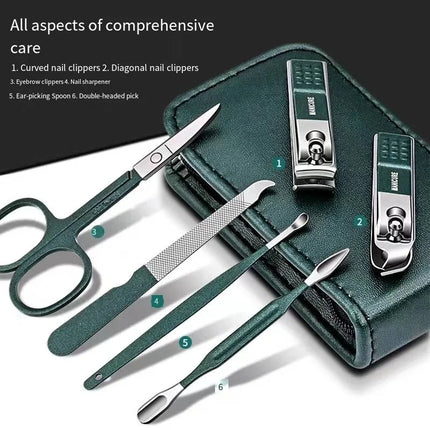 Nail Scissors Set Household High End Mens and Womens Special Nail Clippers Manicure Beauty Tools 6 Piece Portable Household