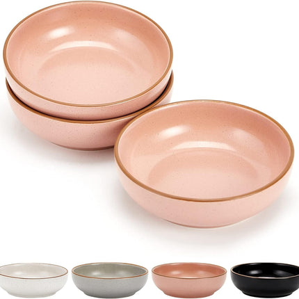 Ceramic Cat Bowls, Howise Pet Bowl Cat Dishes for Food and Water, 5.19 in Cat Food Bowl 3 Pack Pet Dishes for Cats Puppy, Matte Pink Finish
