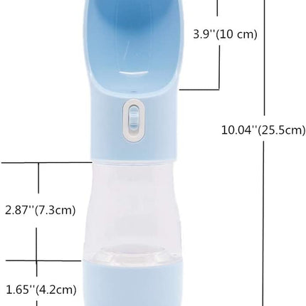 Portable Dog Water Bottle - Leak Proof Dog Water Dispenser with Bowl & Food Container, Dishwasher Safe Food Grade Plastic for Pet Puppy Outdoor Walking Hiking Travel Blue
