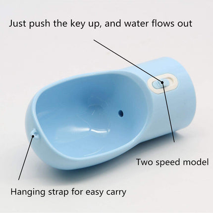 Portable Dog Water Bottle - Leak Proof Dog Water Dispenser with Bowl & Food Container, Dishwasher Safe Food Grade Plastic for Pet Puppy Outdoor Walking Hiking Travel Blue