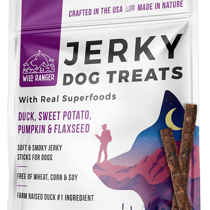 Duck Jerky Dog Treats | Healthy, All-Natural Duck Jerky Sticks Made in the USA Only | High Protein, Soft Chew Dog Jerky Treats | Grain Free Superfoods | Perfect Duck Dog Training Treats